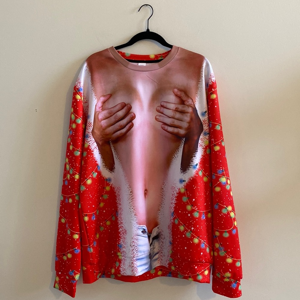 Mens Long Sleeve 2 XL Ugly Christmas Shirt
